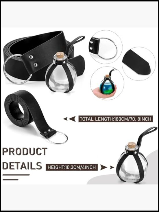 Pirate Corset Belt Set with Potion Bottle & Waist Pouch main image 4